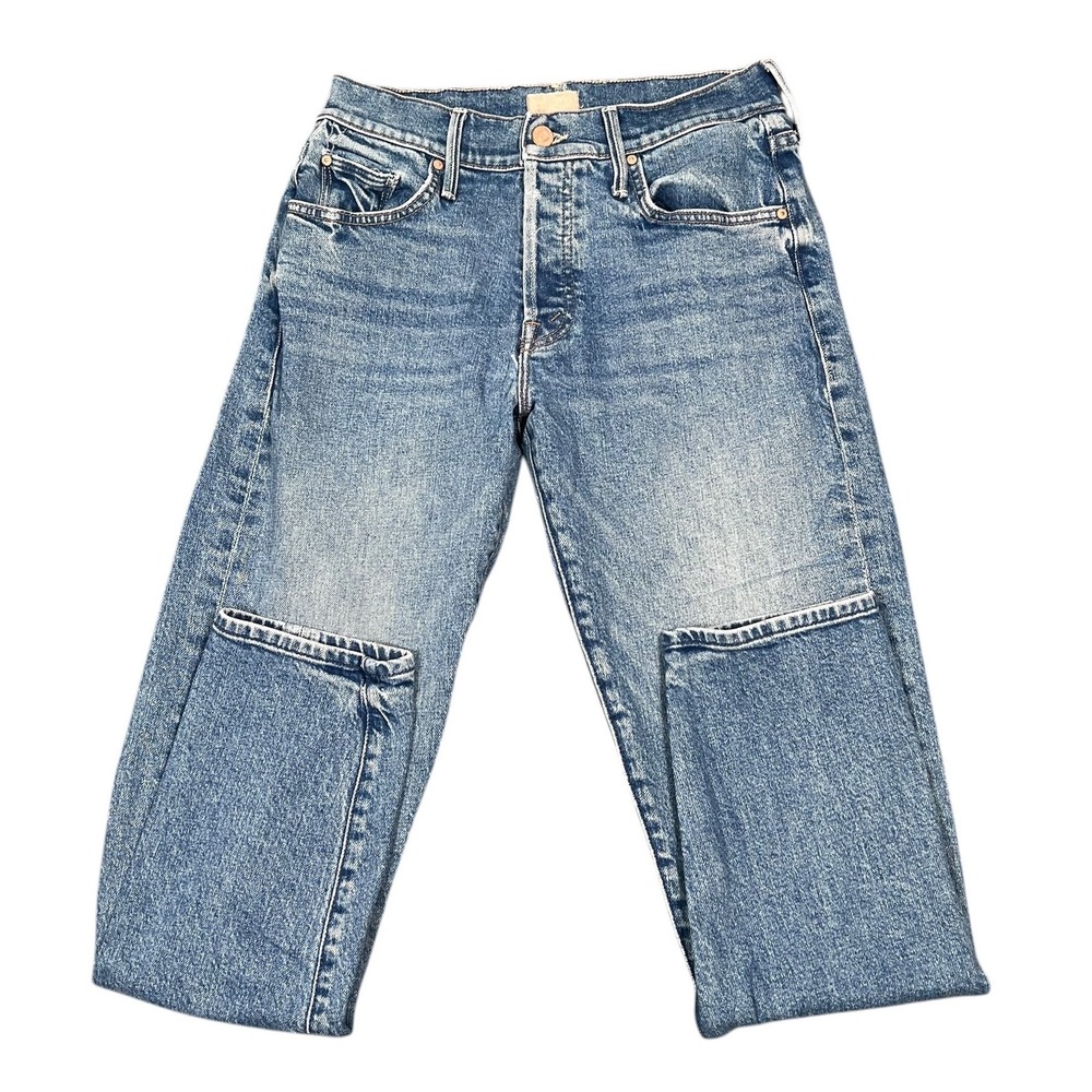 MOTHER The Stinger Flood Jeans Women 27X27 Blue Crate Digger Straight Leg
